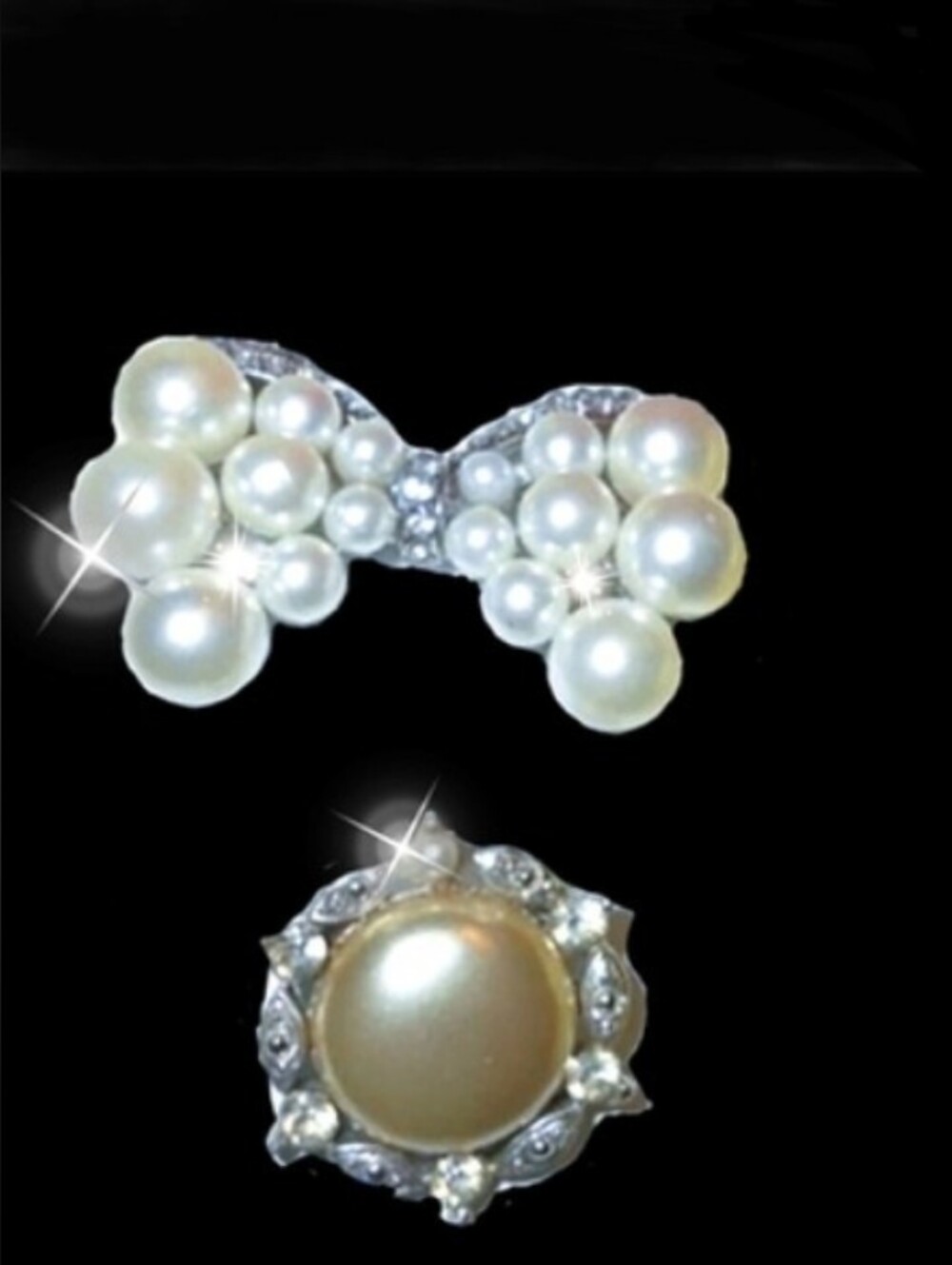 Choice: Vintage Crystal Brooch; Pearls, Sparkling Rhinestones